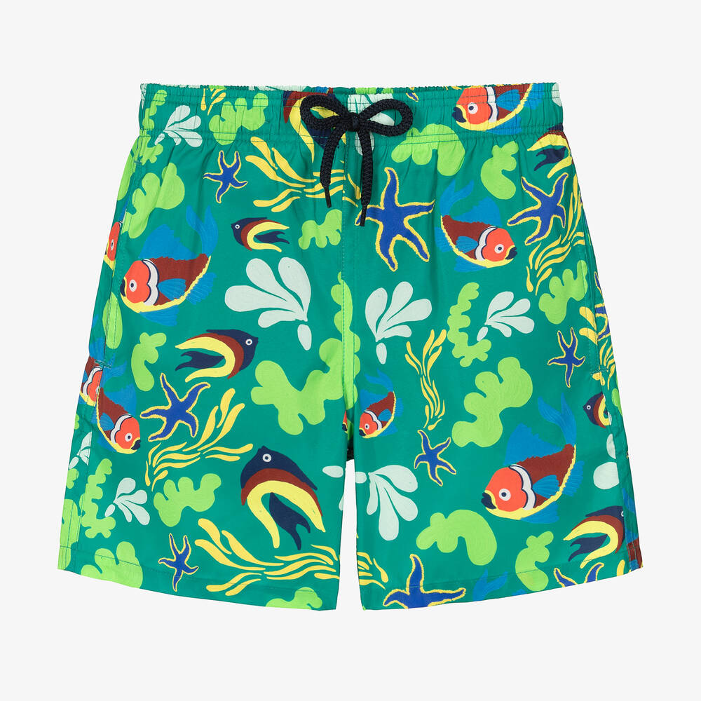 Vilebrequin - Зеленые плавки-шорты с тропическими рыбками | Childrensalon