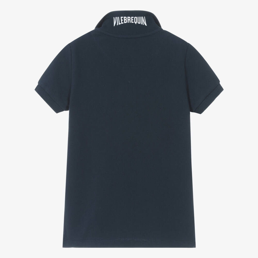 Vilebrequin-Teen Boys Navy Organic Cotton Polo | Childrensalon Outlet