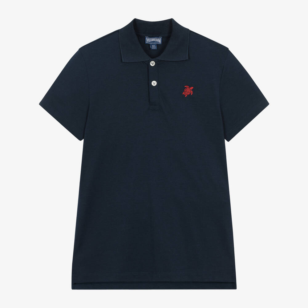 Vilebrequin-Teen Boys Navy Polo Shirt | Childrensalon Outlet