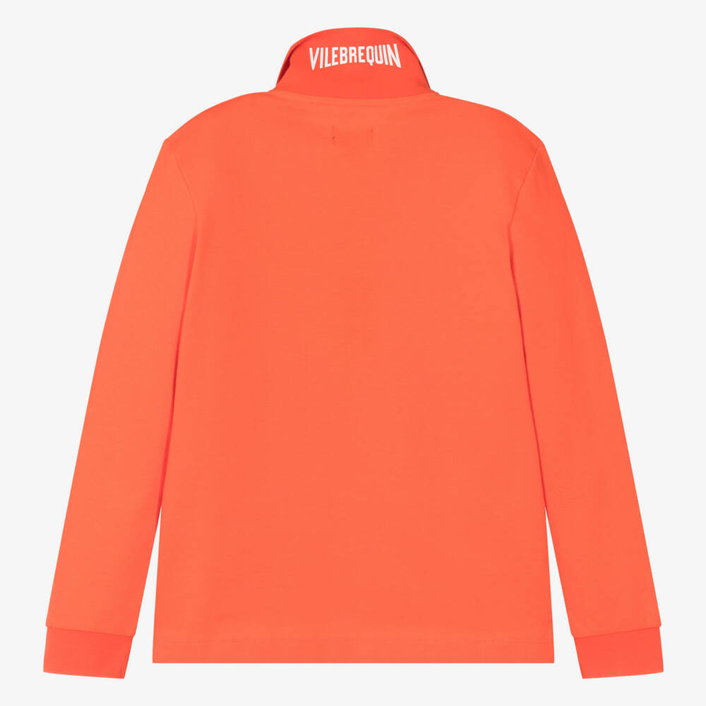 Vilebrequin-Teen Boys Orange Piqué Polo Shirt | Childrensalon Outlet