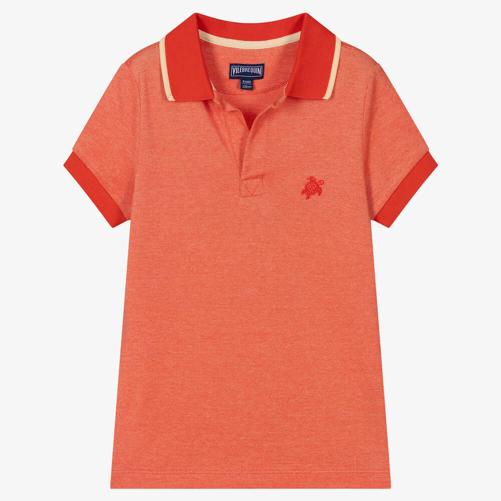 Vilebrequin - Красная хлопковая рубашка поло для мальчиков-подростков  | Childrensalon