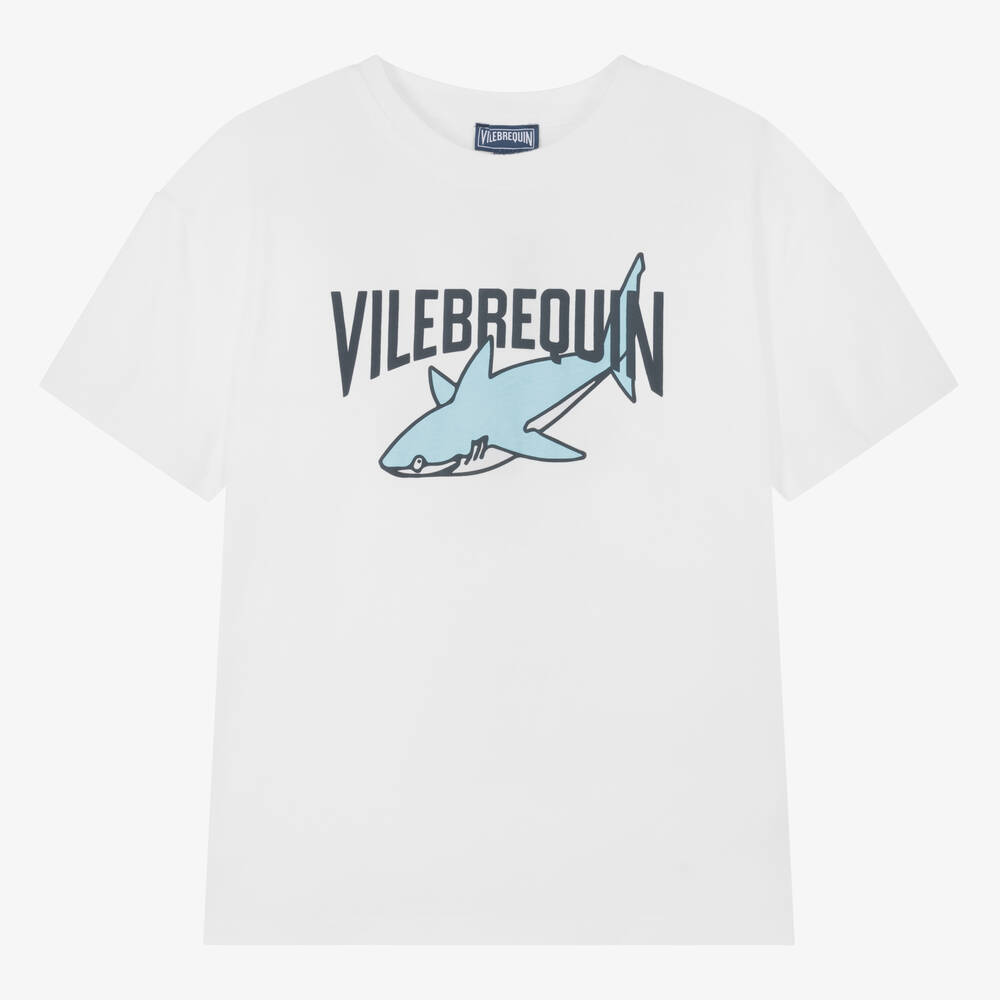 Vilebrequin-Teen Boys White Organic Cotton T-Shirt | Childrensalon Outlet