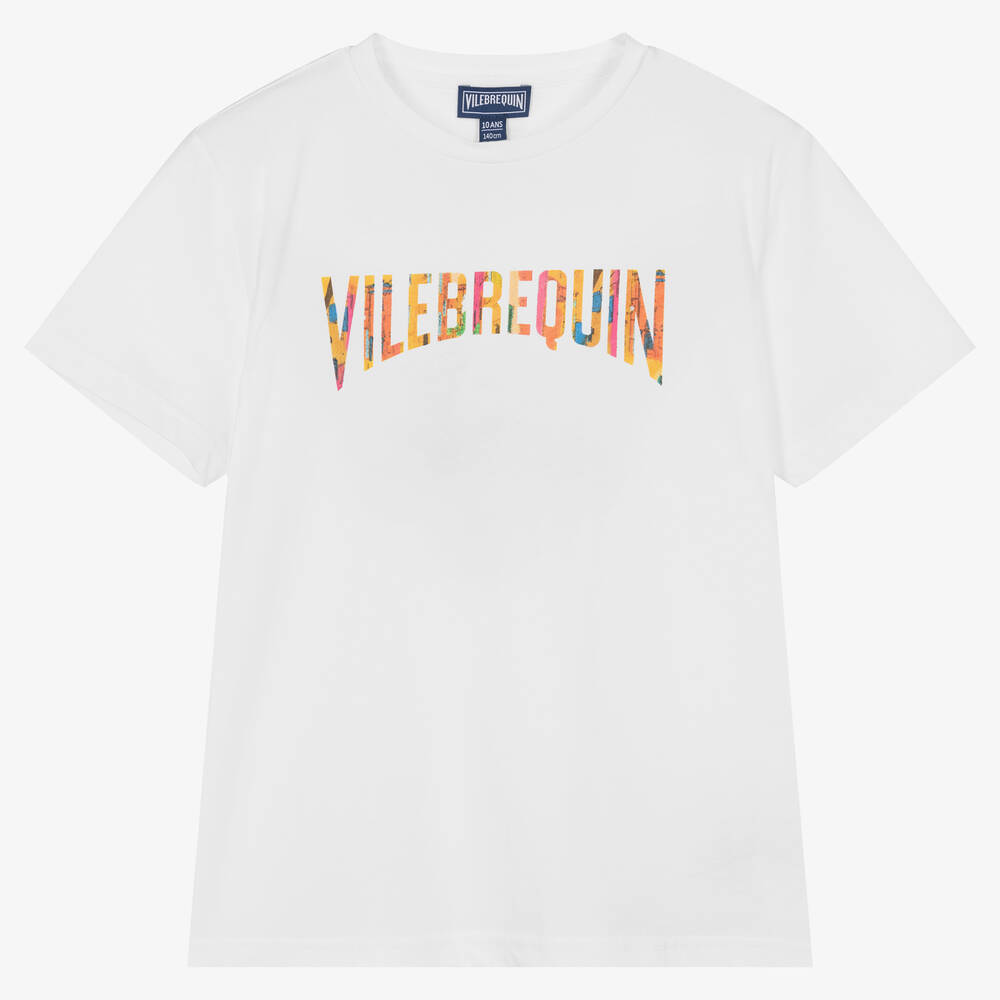 Vilebrequin-Teen Girls White Cotton T-Shirt | Childrensalon Outlet