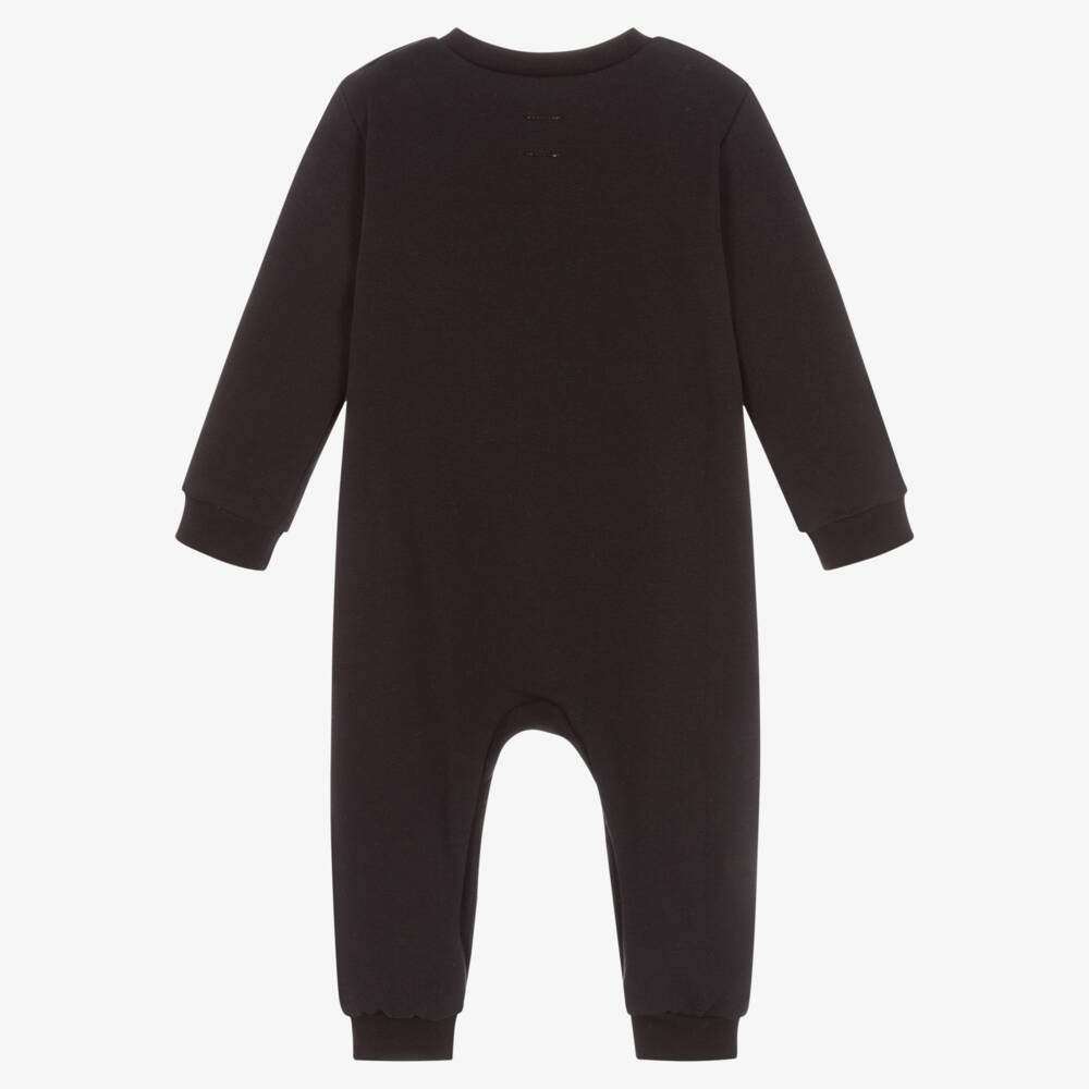 Wauw Capow-أوفرول رومبر قطن جيرسي لون أسود للأطفال | Childrensalon Outlet