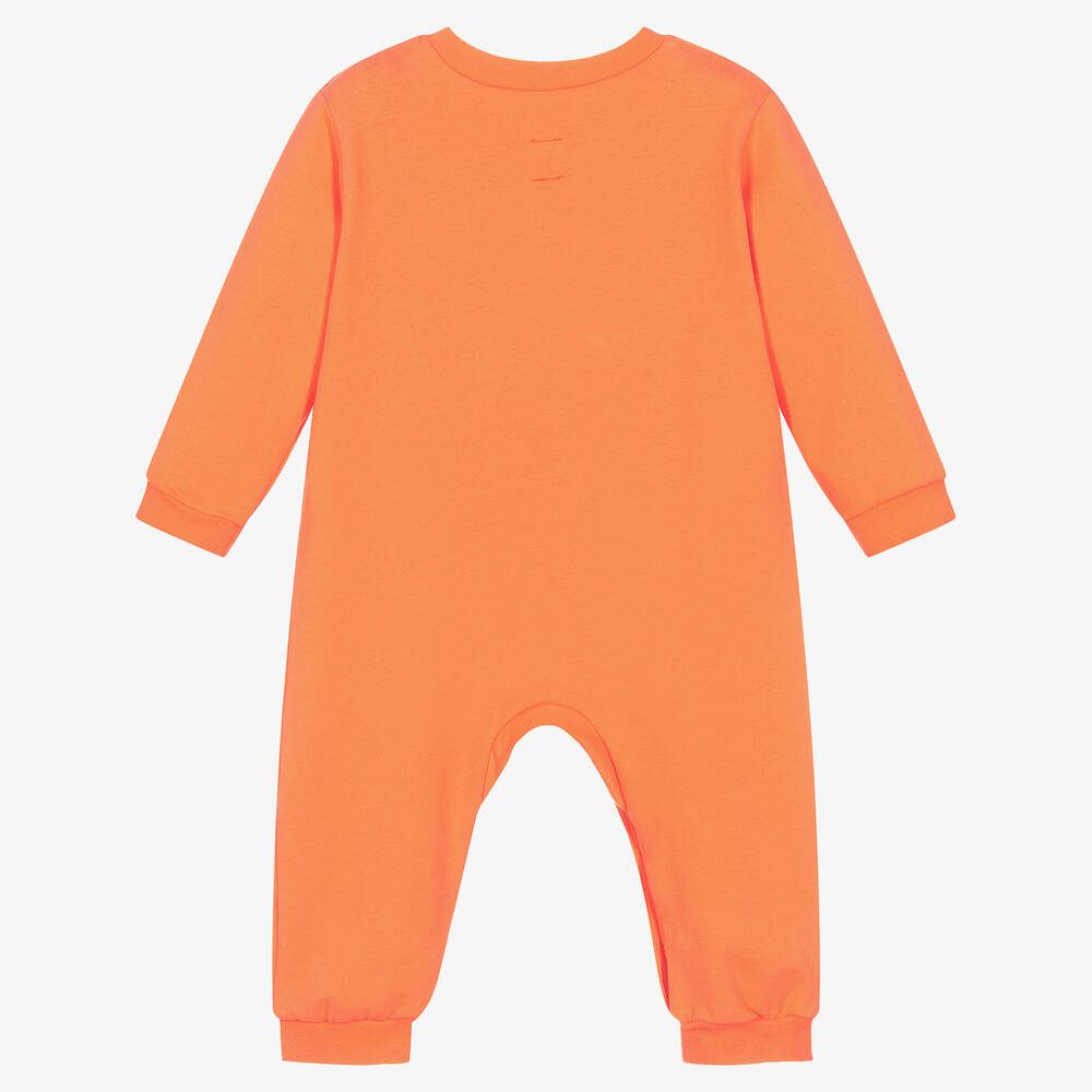 Wauw Capow-Baby Girls Orange Heart Bear Romper | Childrensalon Outlet