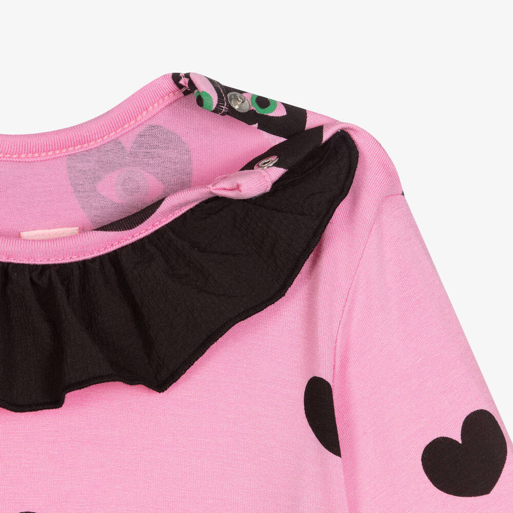 Wauw Capow-Розовый ромпер с сердечками для малышек | Childrensalon Outlet