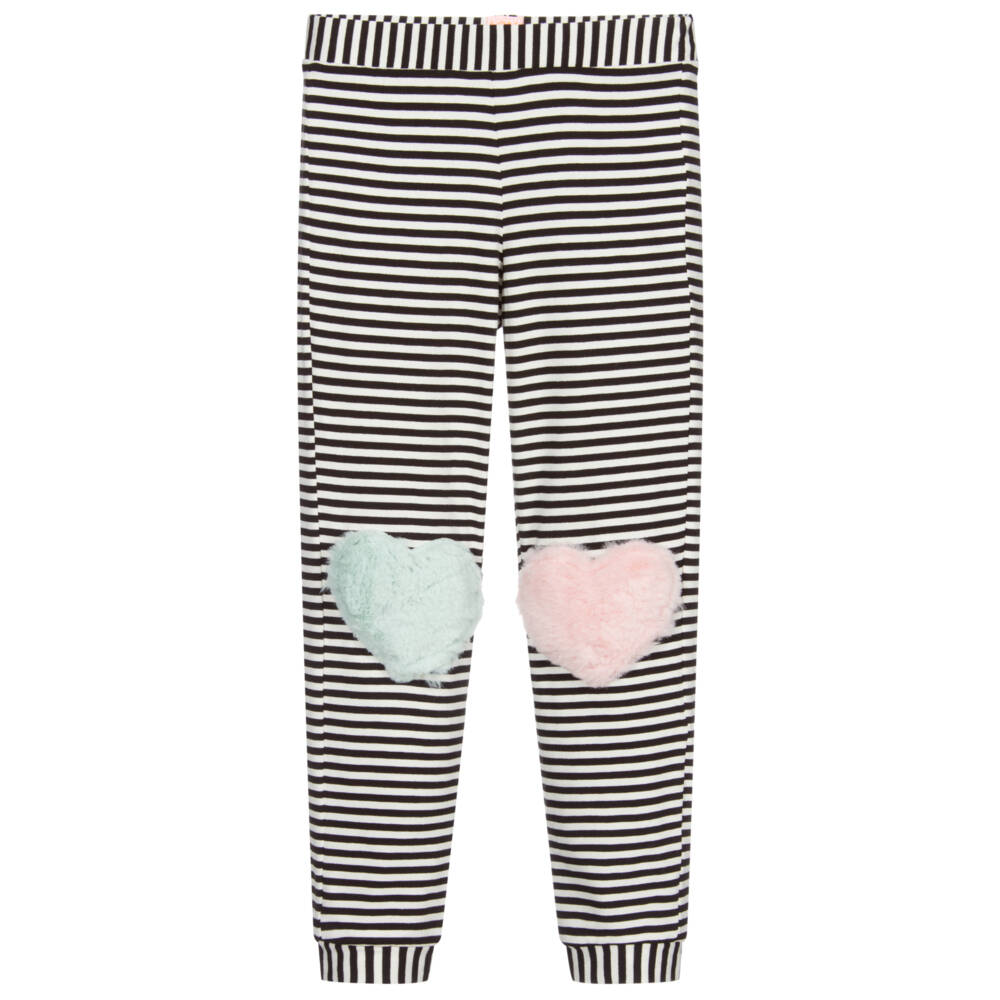 Wauw Capow-Black & White Striped Leggings | Childrensalon Outlet