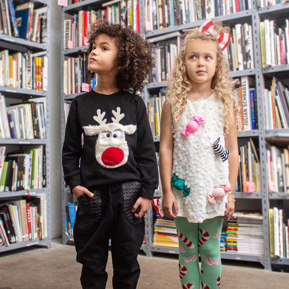 Wauw Capow-Boys' Black Cotton Holiday Top | Childrensalon Outlet