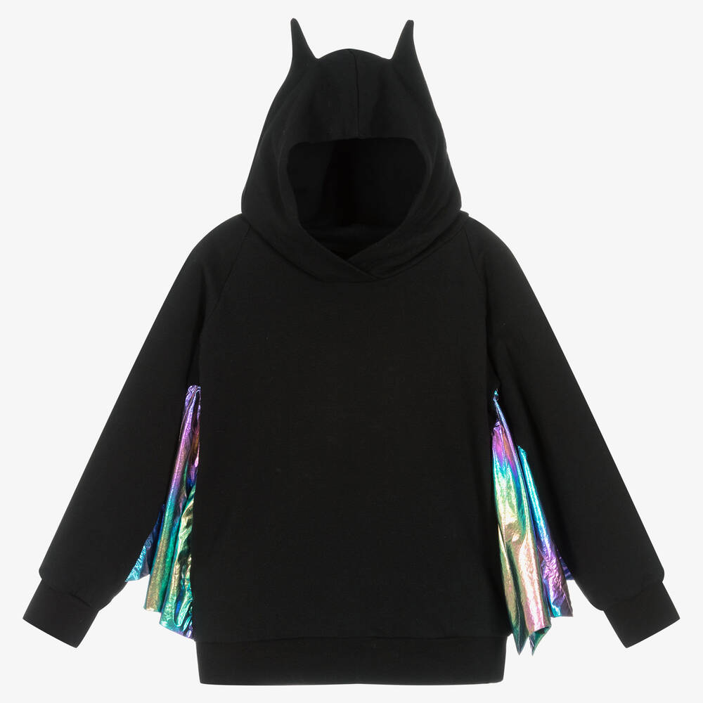 Wauw Capow - Sweat à capuche noir chauve-souris | Childrensalon