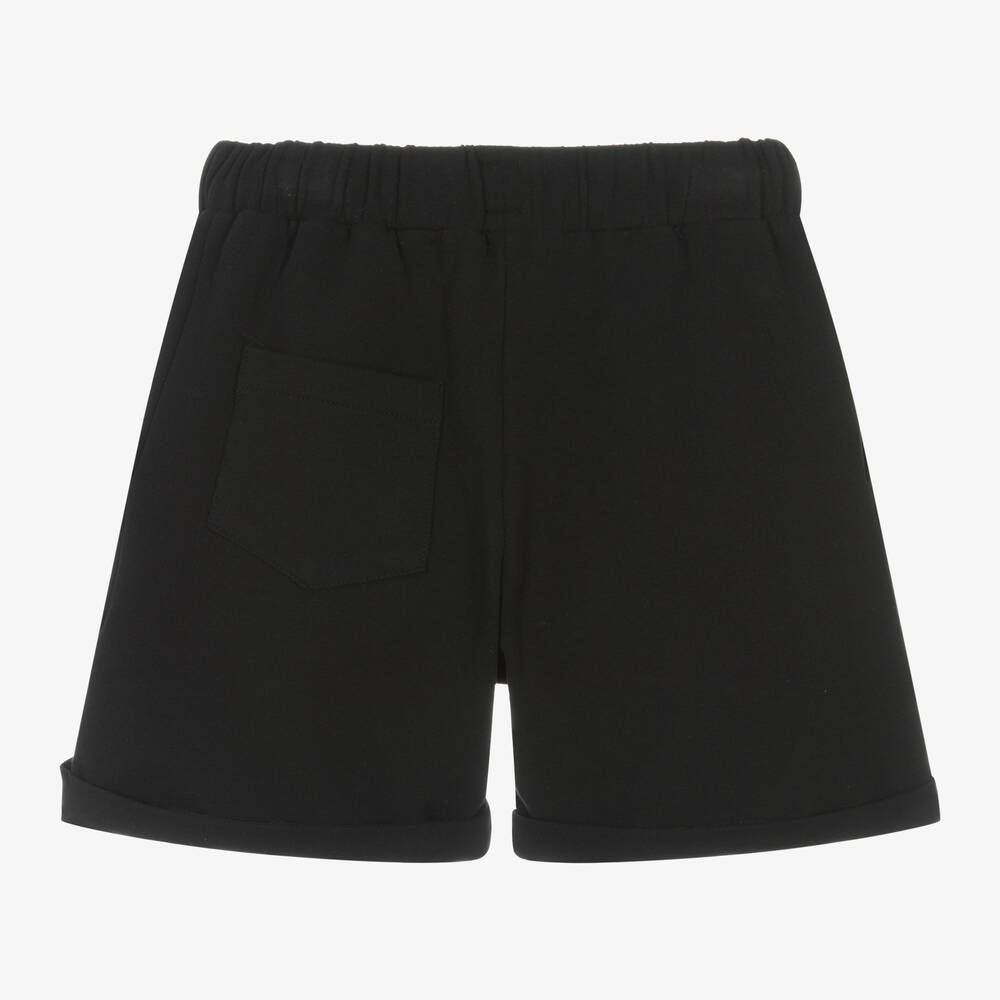 Wauw Capow-Boys Black Organic Cotton Jersey Shorts | Childrensalon Outlet