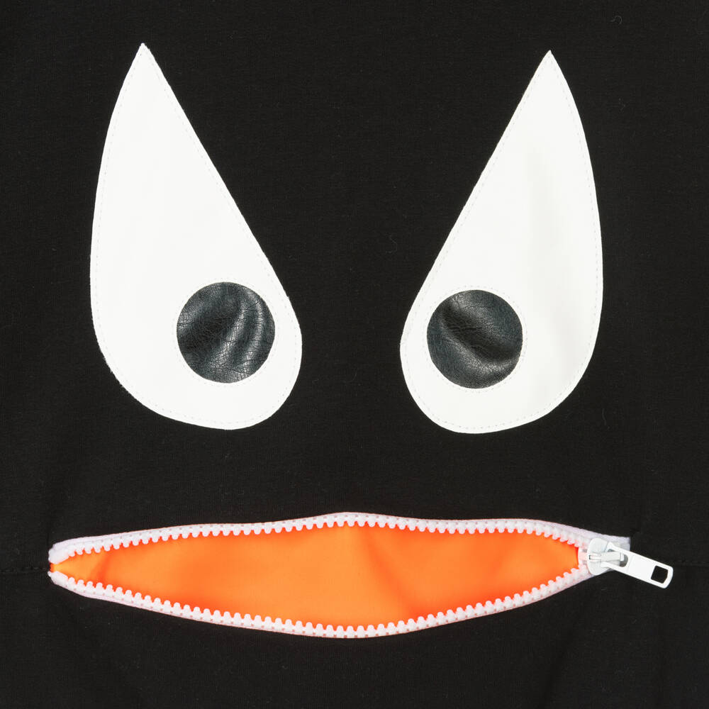 Wauw Capow-Уютный черный худи с монстром для мальчиков | Childrensalon Outlet