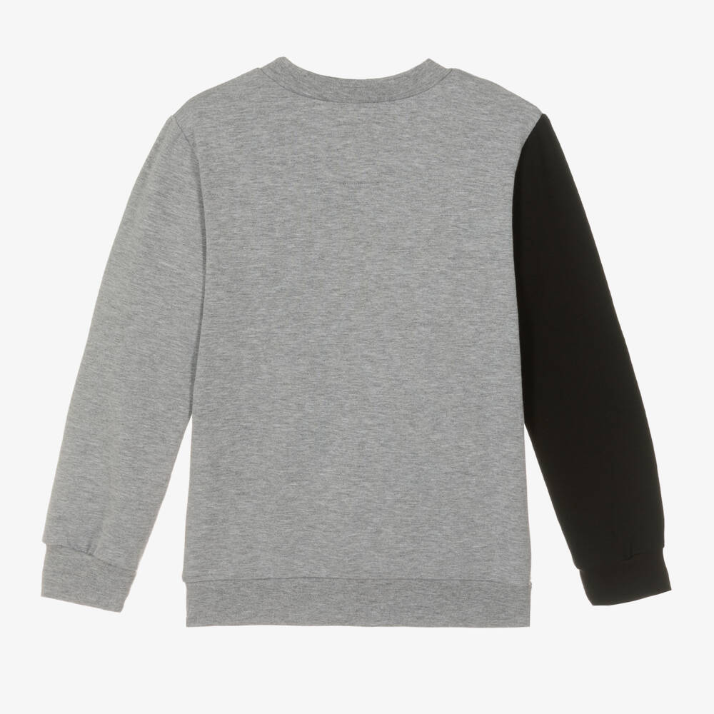 Wauw Capow-Boys Grey Cat Cotton Sweatshirt | Childrensalon Outlet