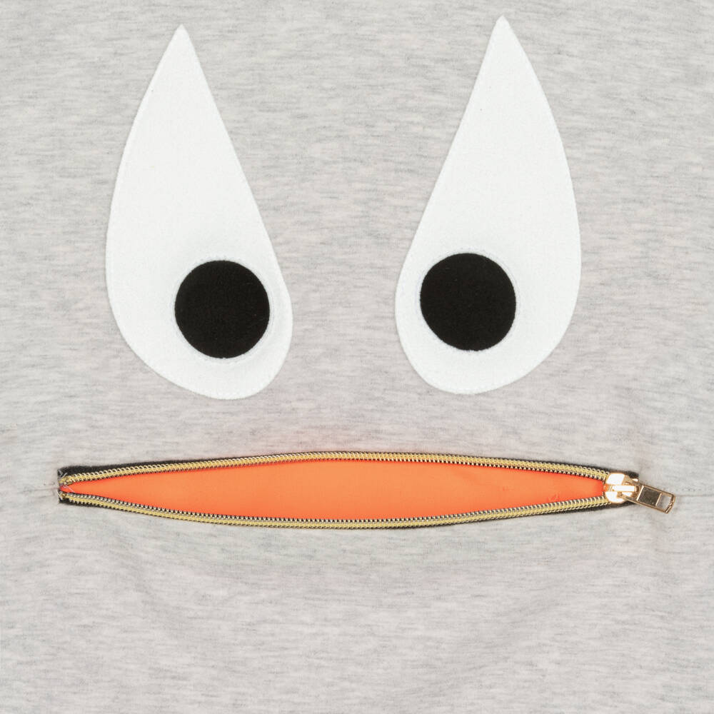 Wauw Capow-Boys Grey Cozy Monster Hoodie | Childrensalon Outlet