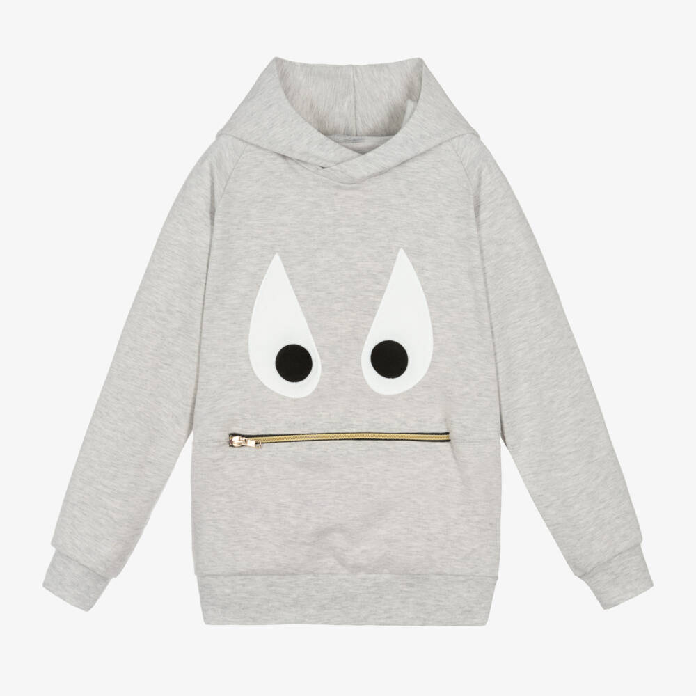 Wauw Capow-Boys Grey Cozy Monster Hoodie | Childrensalon Outlet