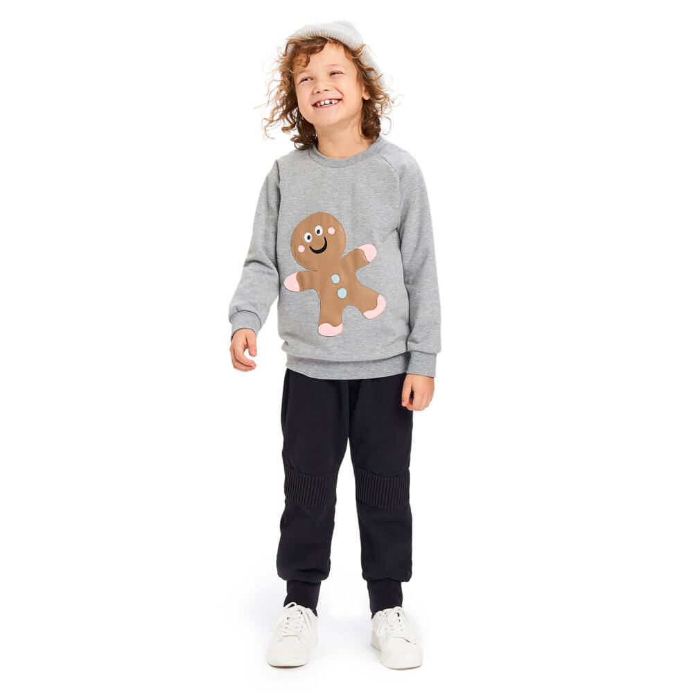 Wauw Capow-Boys Grey Gingerbread Jumper | Childrensalon Outlet