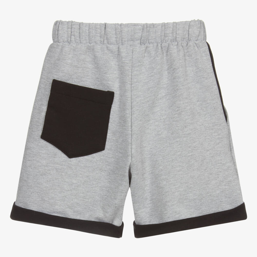 Wauw Capow-Boys Grey Organic Jersey Shorts | Childrensalon Outlet