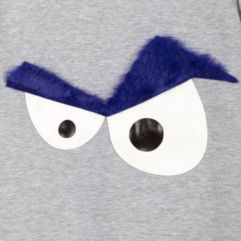 Wauw Capow-Boys Grey Organic Monster Top | Childrensalon Outlet