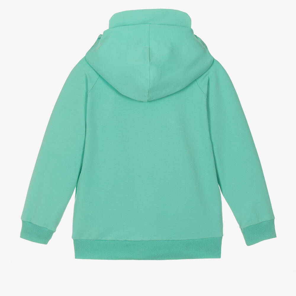 Wauw Capow-Boys Mint Green Monster Hoodie | Childrensalon Outlet