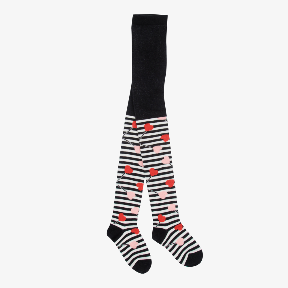Wauw Capow - Black Striped Knitted Tights | Childrensalon