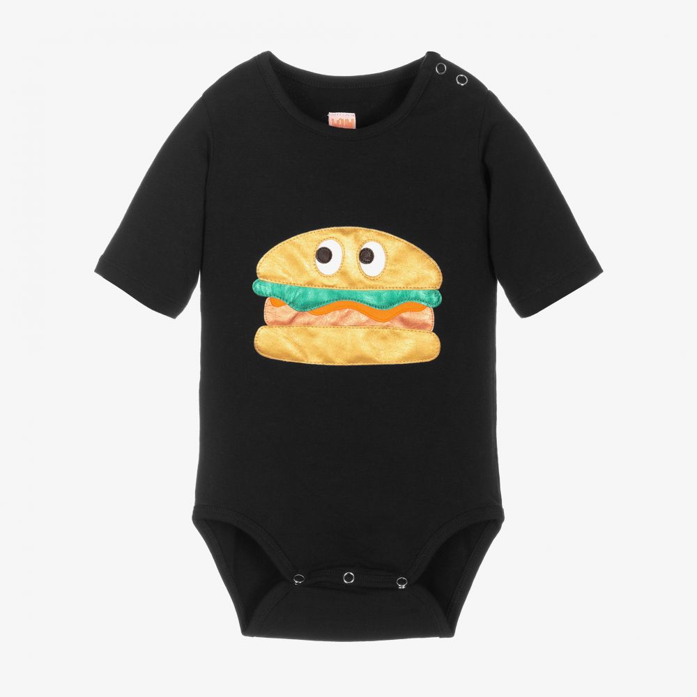 Wauw Capow - Schwarzer Burger-Body für Jungen | Childrensalon