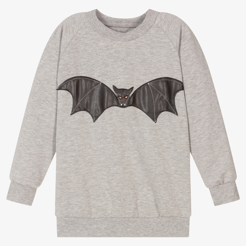 Wauw Capow - Boys Grey Bat Sweatshirt | Childrensalon