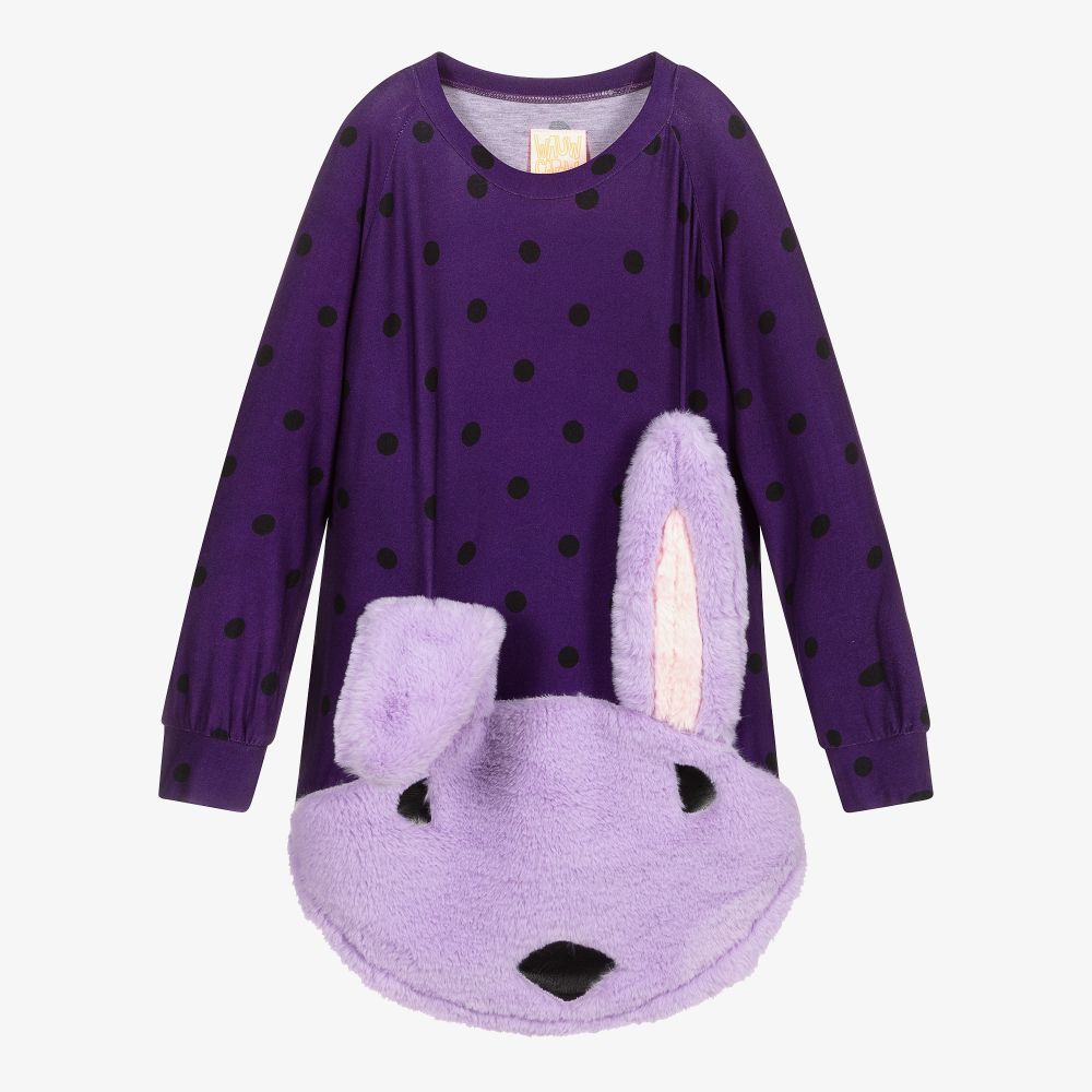 Wauw Capow - Dark Purple Bunny Dress | Childrensalon