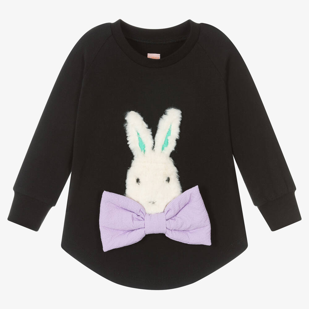 Wauw Capow - Черное платье с кроликом для девочек | Childrensalon