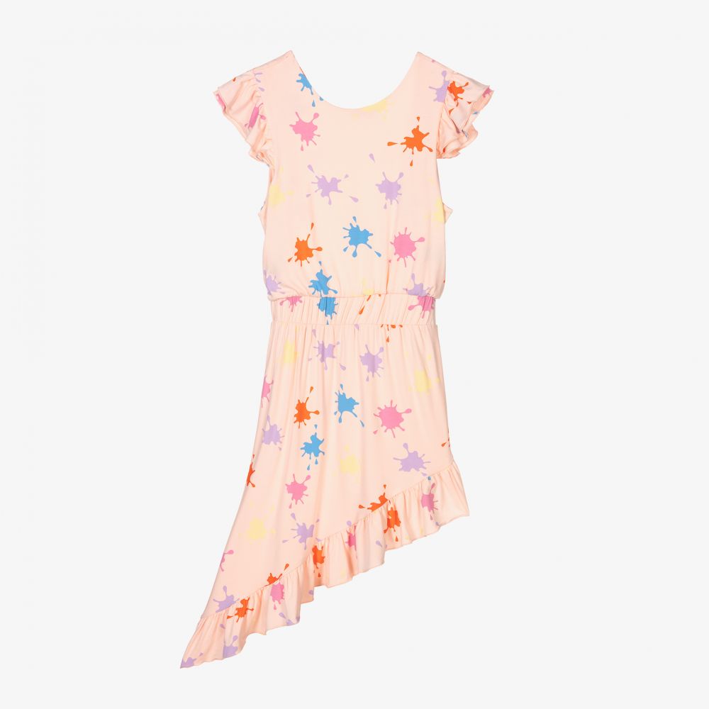 Wauw Capow - Girls Pink Asymmetric Dress | Childrensalon