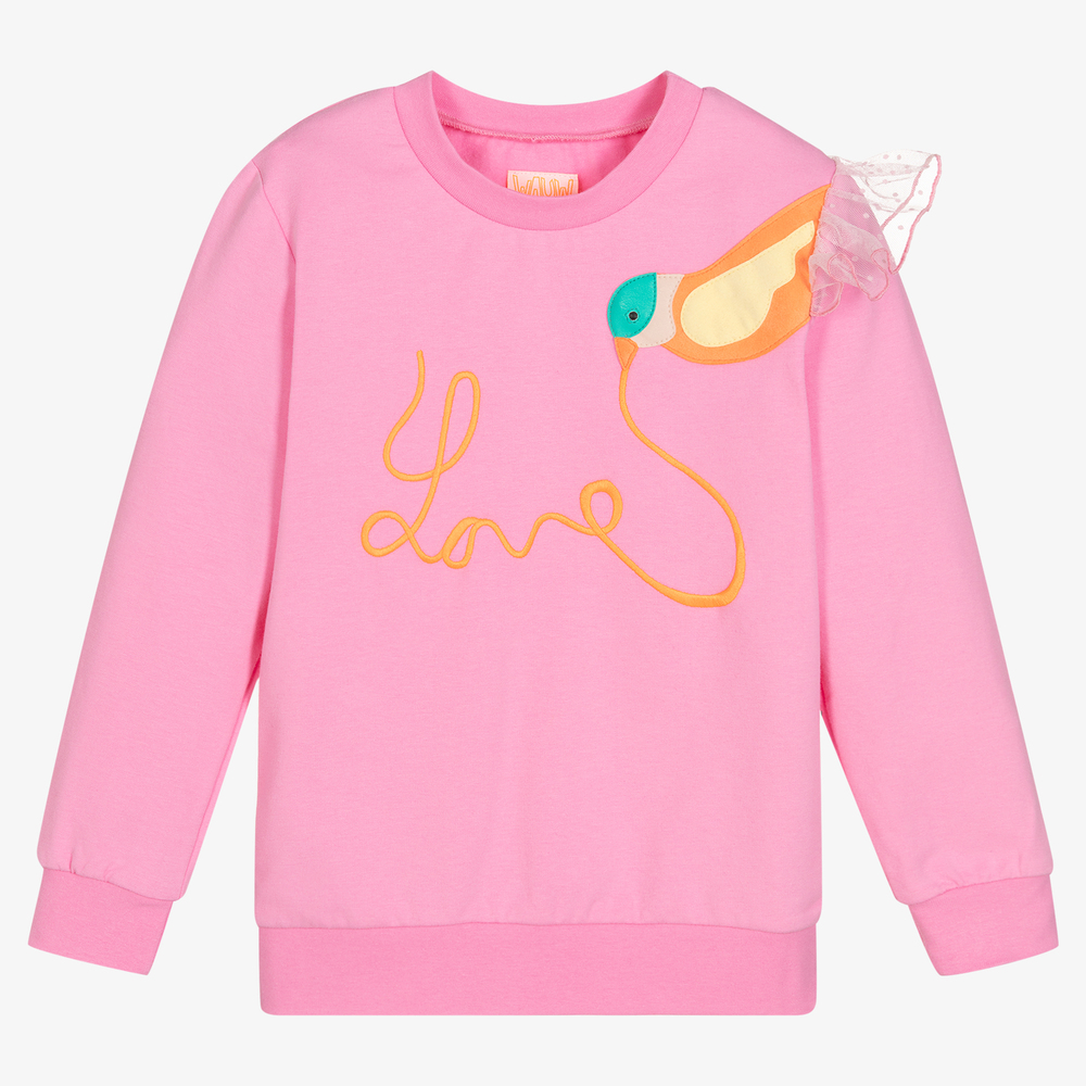 Wauw Capow - Rosa Sweatshirt mit Vogel (M) | Childrensalon