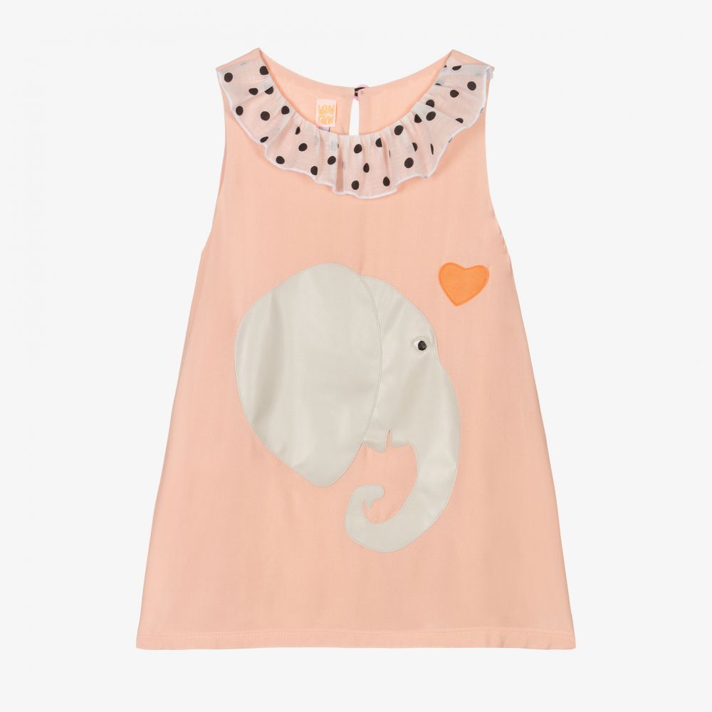 Wauw Capow - Girls Pink Elephant Dress | Childrensalon