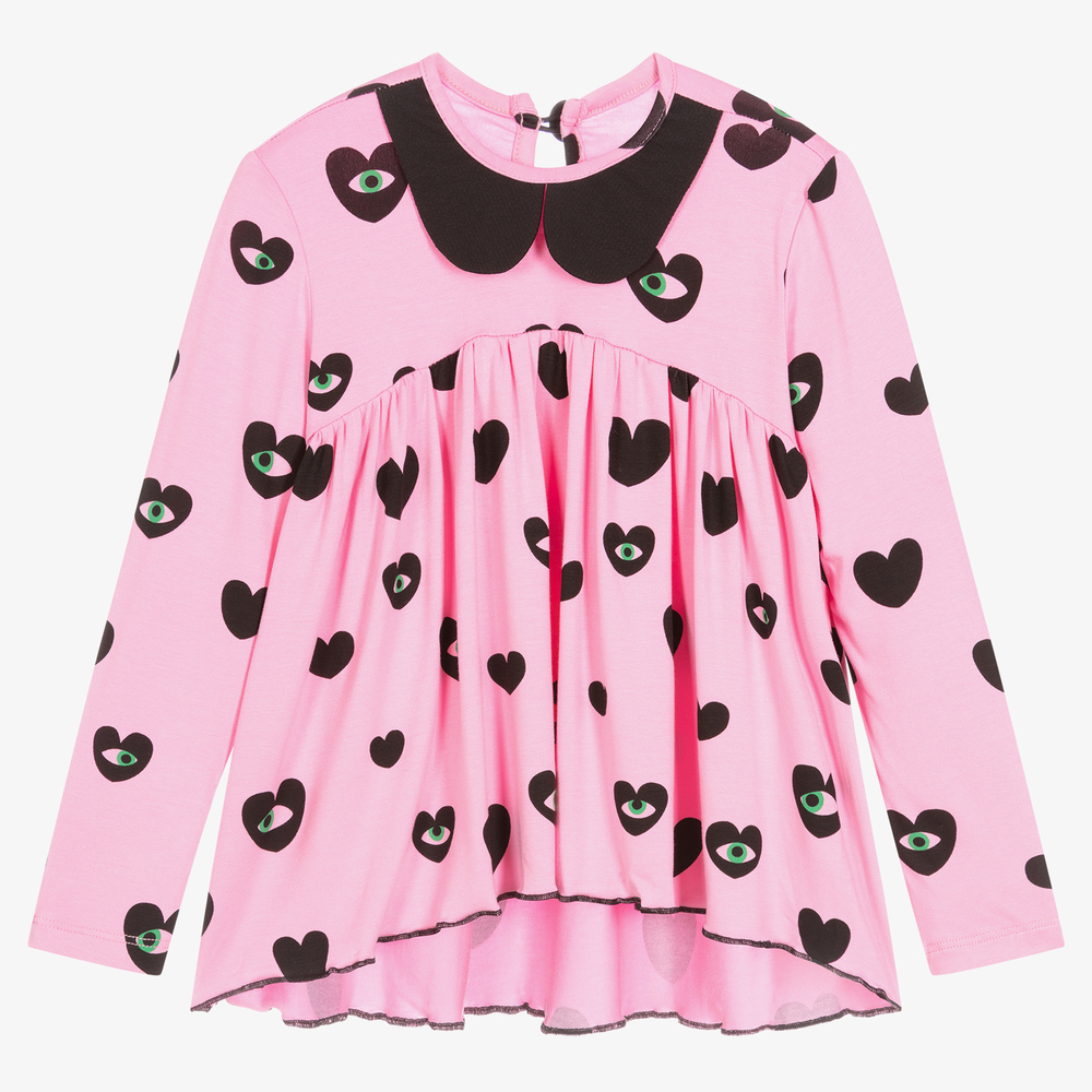 Wauw Capow - Розовый топ с сердечками для девочек | Childrensalon