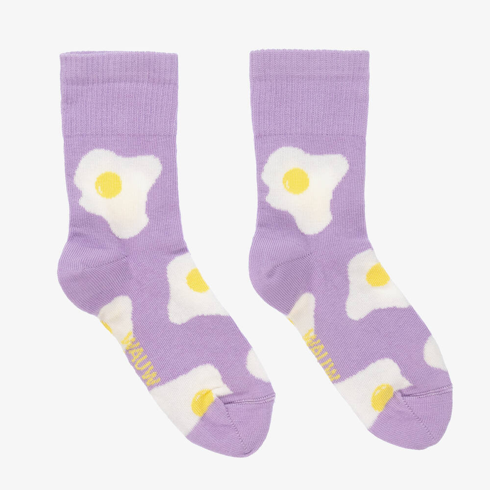 Wauw Capow - Фиолетовые носки с яичницей | Childrensalon