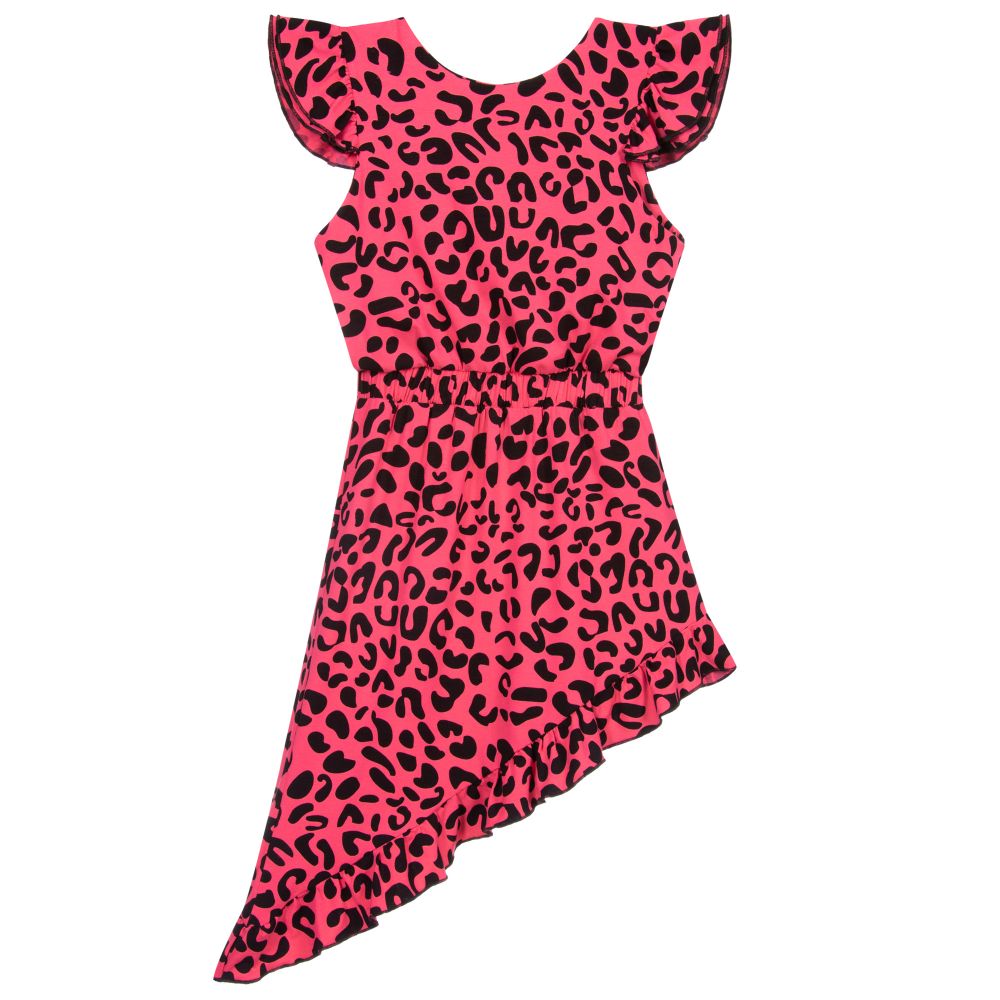 Wauw Capow - Розовое платье из вискозы с леопардовым принтом | Childrensalon