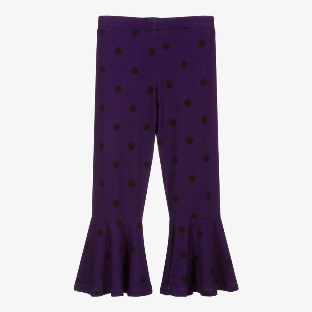 Wauw Capow-بنطلون فيسكوز جيرسي بأرجل واسعة لون أرجواني داكن للبنات | Childrensalon Outlet