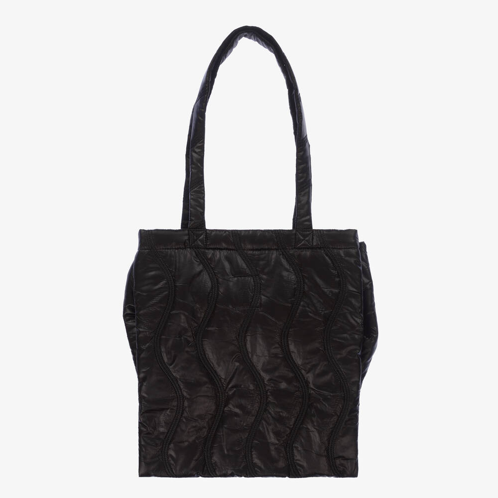 Wauw Capow-Girls Black Bow Bag (37cm)  | Childrensalon Outlet