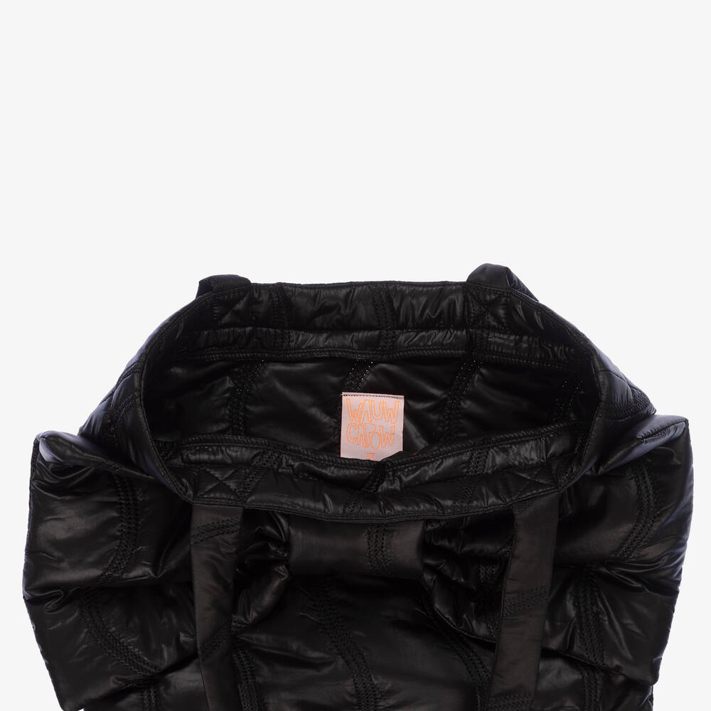 Wauw Capow-Girls Black Bow Bag (37cm)  | Childrensalon Outlet
