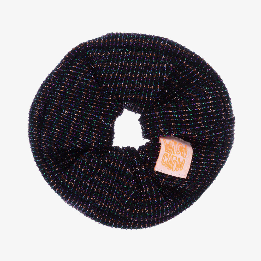 Wauw Capow-Girls Black Glitter Scrunchie | Childrensalon Outlet