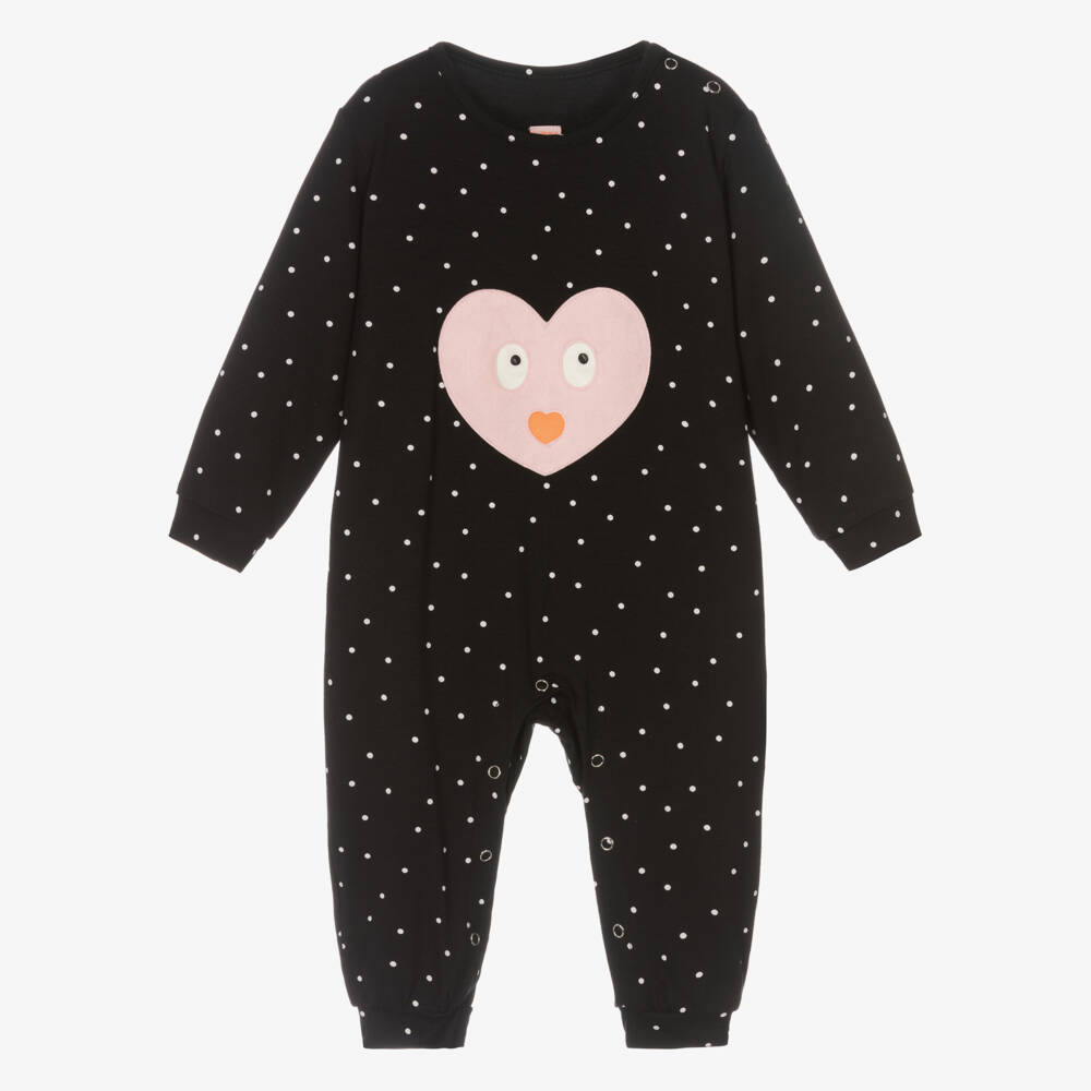 Wauw Capow-Чёрный комбинезон с сердечками для девочек | Childrensalon Outlet