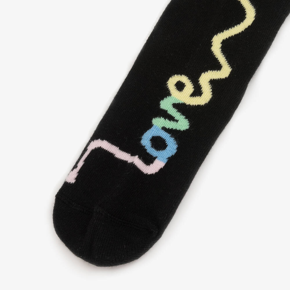 Wauw Capow-جوارب للكاحل مزيج قطن عضوي لون أسود للبنات | Childrensalon Outlet