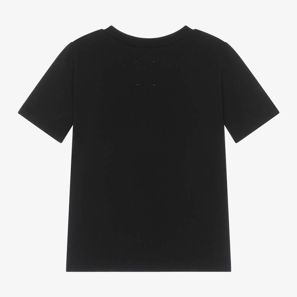 Wauw Capow-Girls Black Organic Cotton Love T-Shirt | Childrensalon Outlet