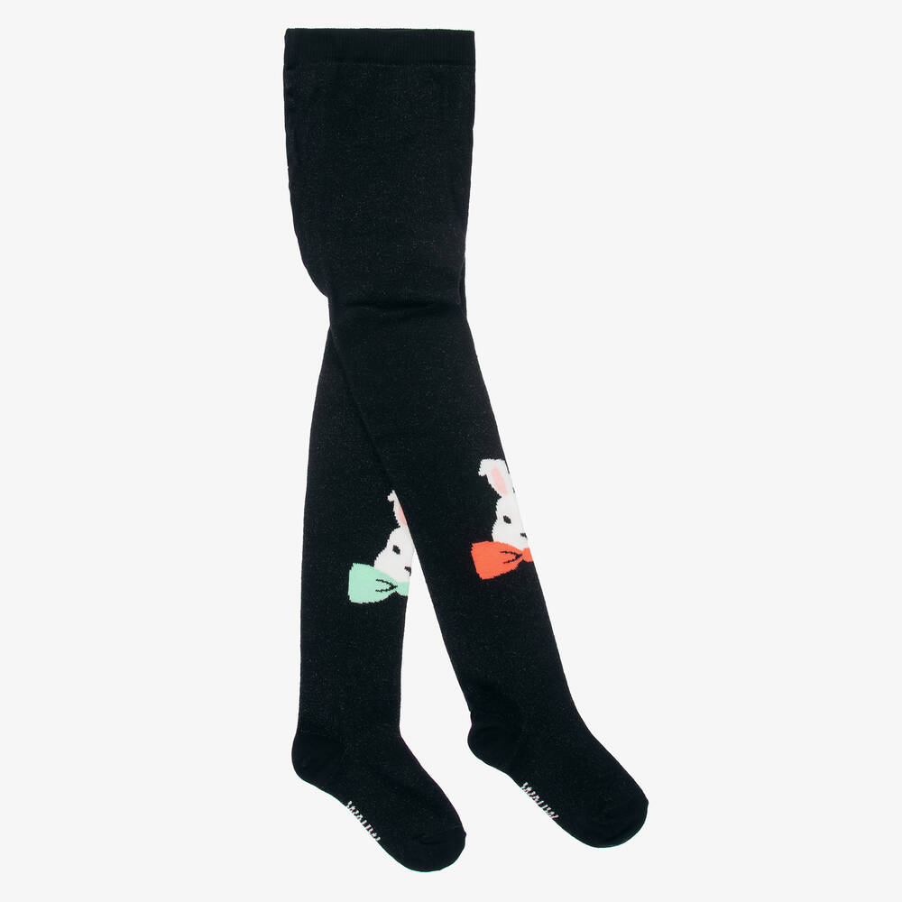 Wauw Capow-Черные колготки с кроликами для девочек | Childrensalon Outlet