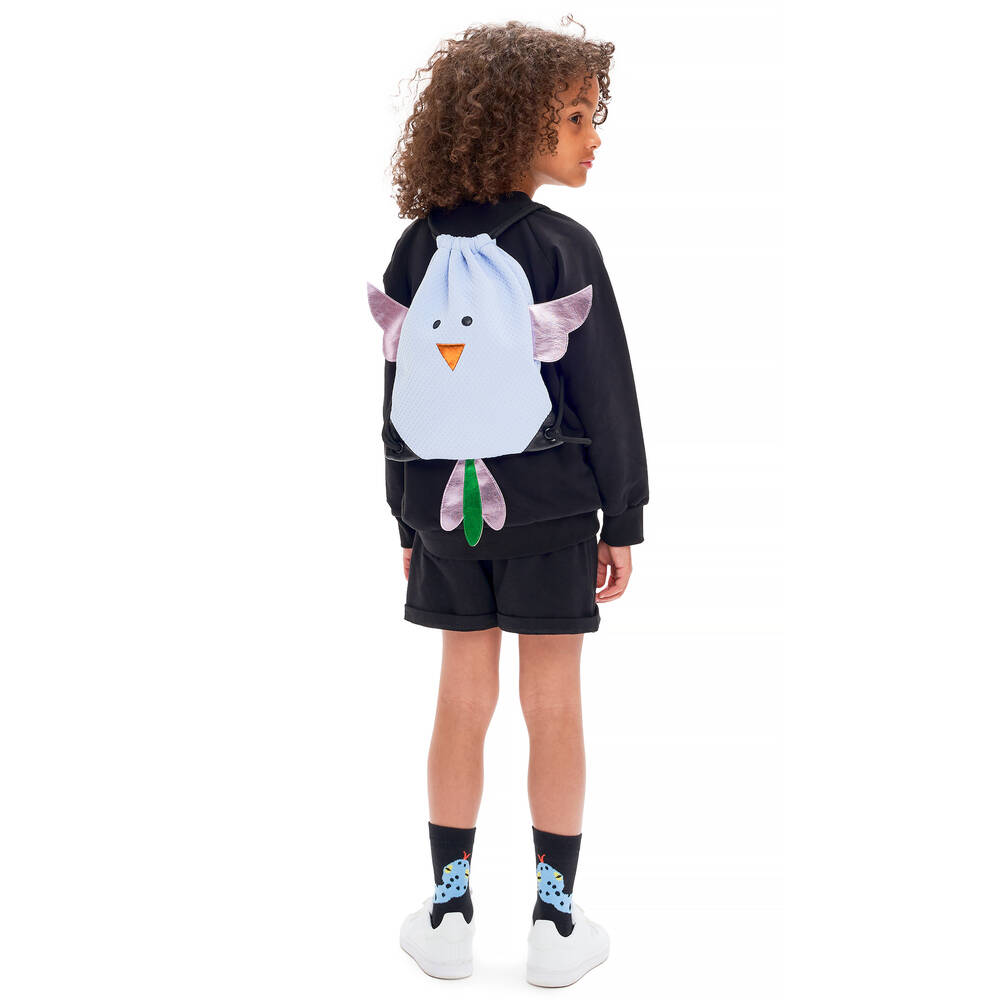 Wauw Capow-Girls Blue Bird Drawstring Bag (30cm) | Childrensalon Outlet