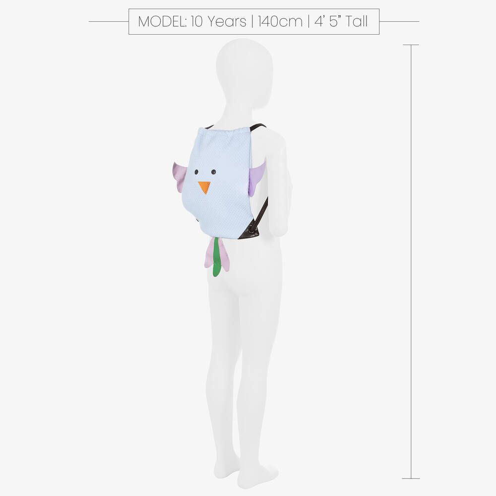 Wauw Capow-Girls Blue Bird Drawstring Bag (30cm) | Childrensalon Outlet
