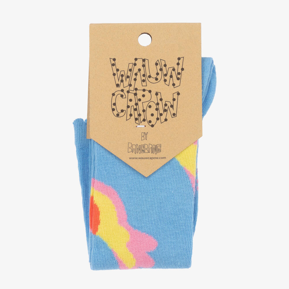Wauw Capow-Голубые носки с птичками | Childrensalon Outlet