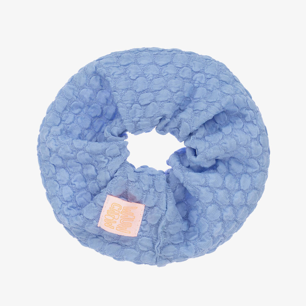 Wauw Capow-Girls Blue Hair Scrunchie  | Childrensalon Outlet