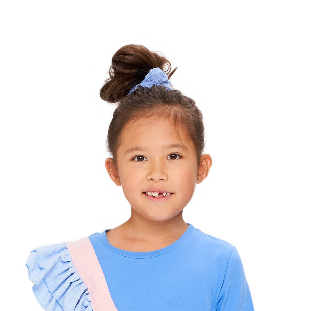 Wauw Capow-Girls Blue Hair Scrunchie  | Childrensalon Outlet