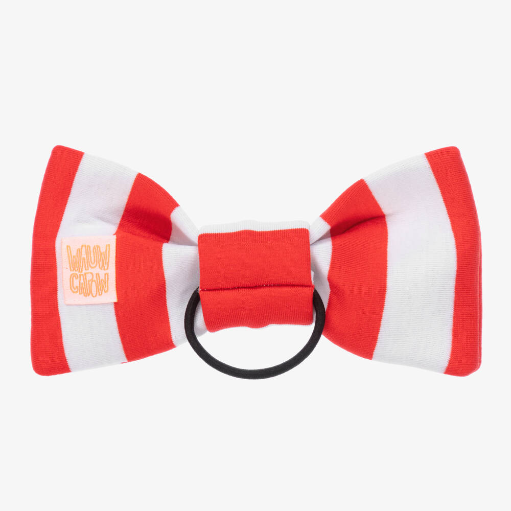 Wauw Capow-Girls Candy Cane Bow Hair Elastic | Childrensalon Outlet
