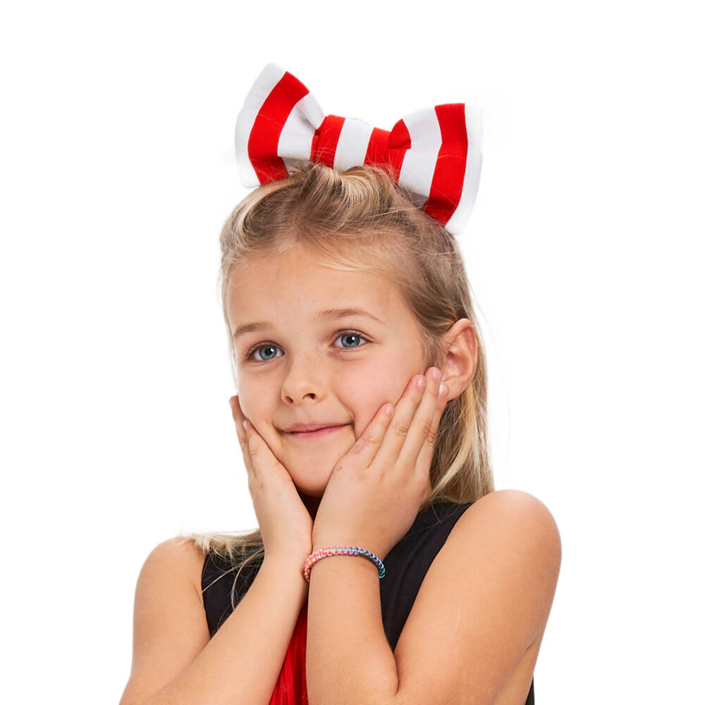 Wauw Capow-Girls Candy Cane Bow Hair Elastic | Childrensalon Outlet