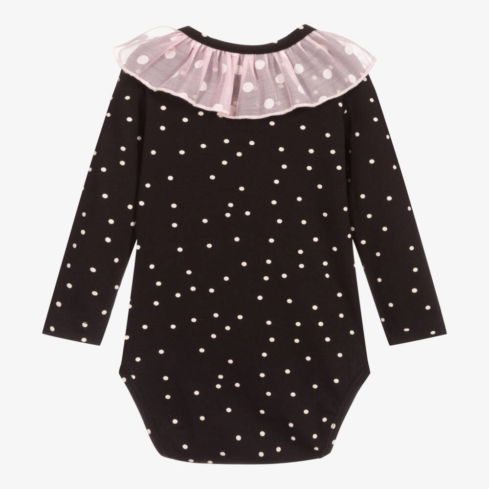 Wauw Capow-Girls' Ebony Polka Dot Bodysuit | Childrensalon Outlet