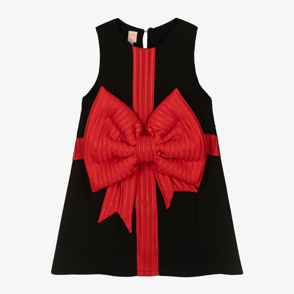 Wauw Capow-Girls Elegant Black Bow Dress | Childrensalon Outlet